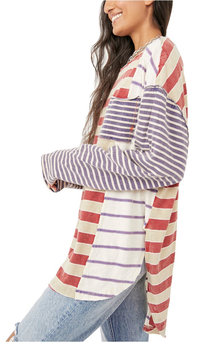 Free People Stripey Prep T-Shirt, Alternate, color, 