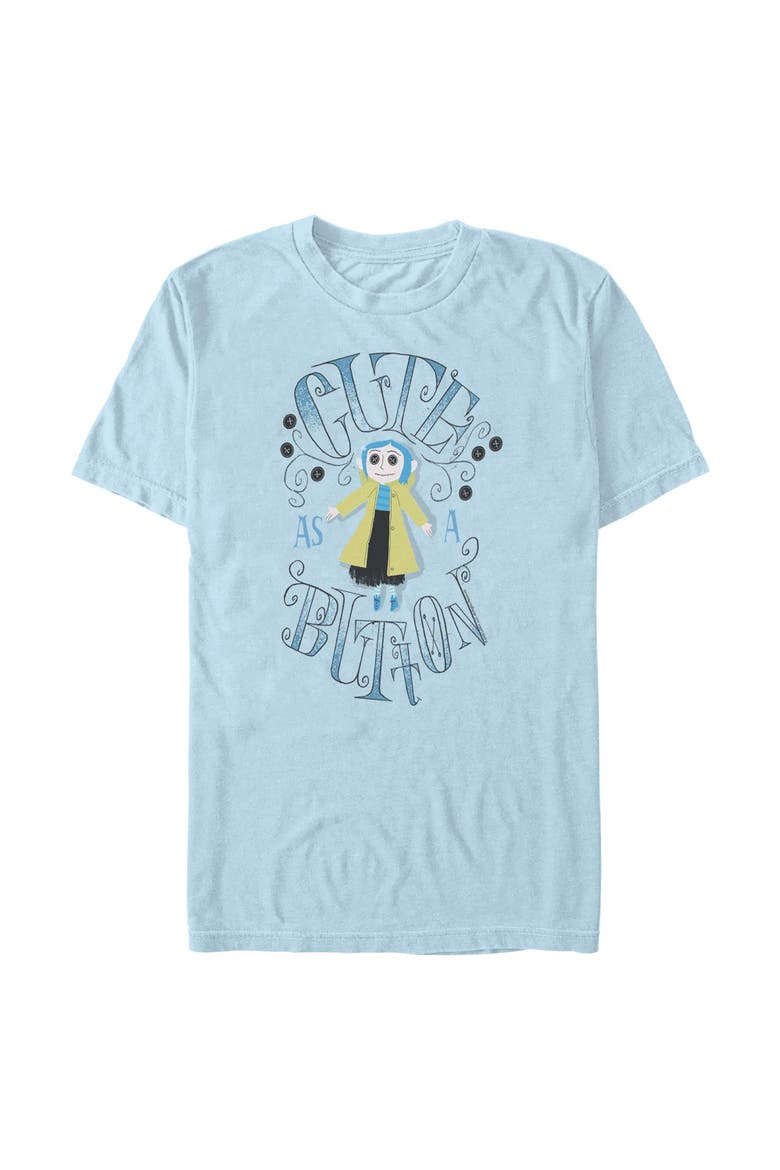 Men's Cute As a Button Short Sleeve T-Shirt, Main, color, Light Blue