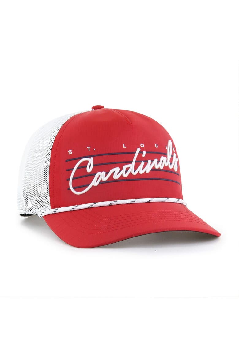 Men's '47 Red St. Louis Cardinals Brrr Downburst Mesh Hitch Adjustable Hat, Alternate, color, Red
