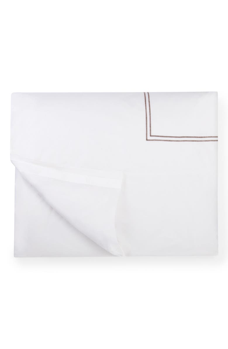 SFERRA Grande Hotel Duvet Cover, Main, color, White/ Grey