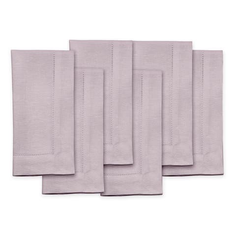 Linen Dinner Napkins - Classic Hemstitch - Set of 6, 20" x 20"