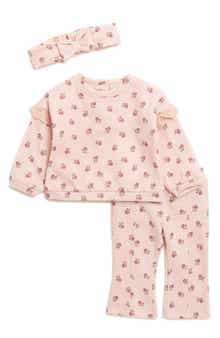 Nicole Miller Fleece Top, Pants & Headband Set