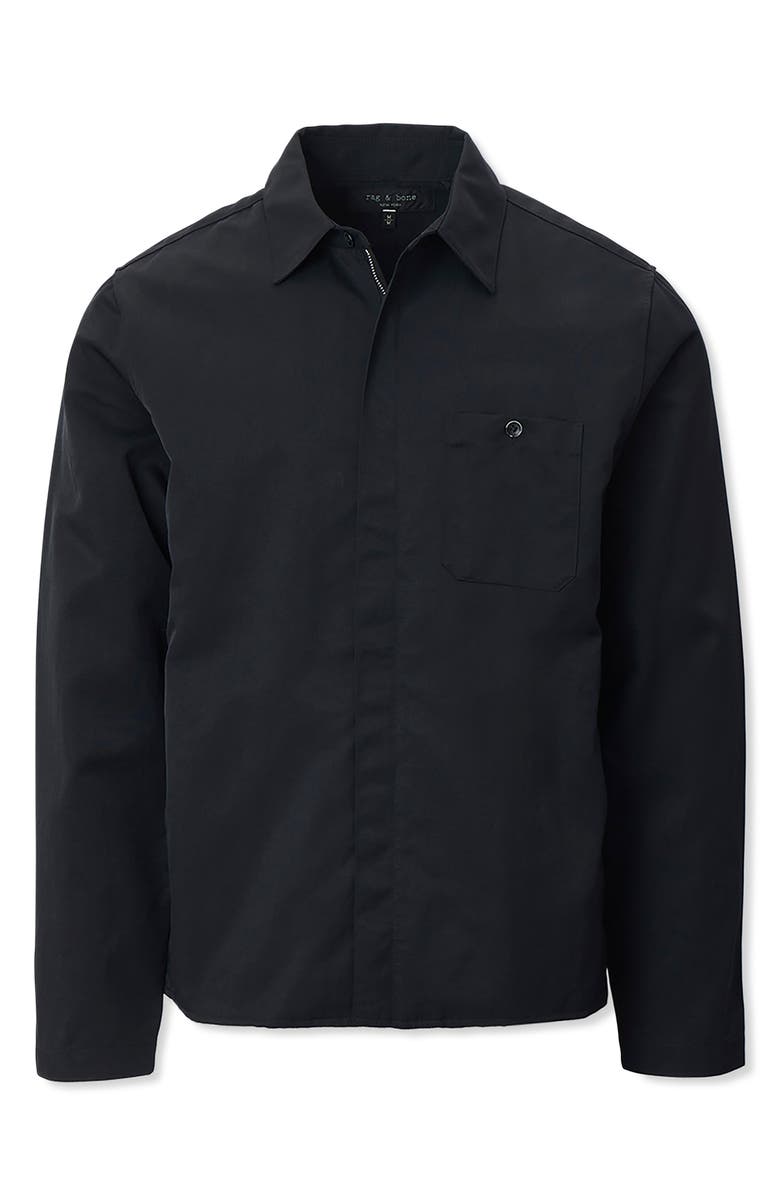 rag & bone Karl Zip Shirt Jacket, Alternate, color, Black