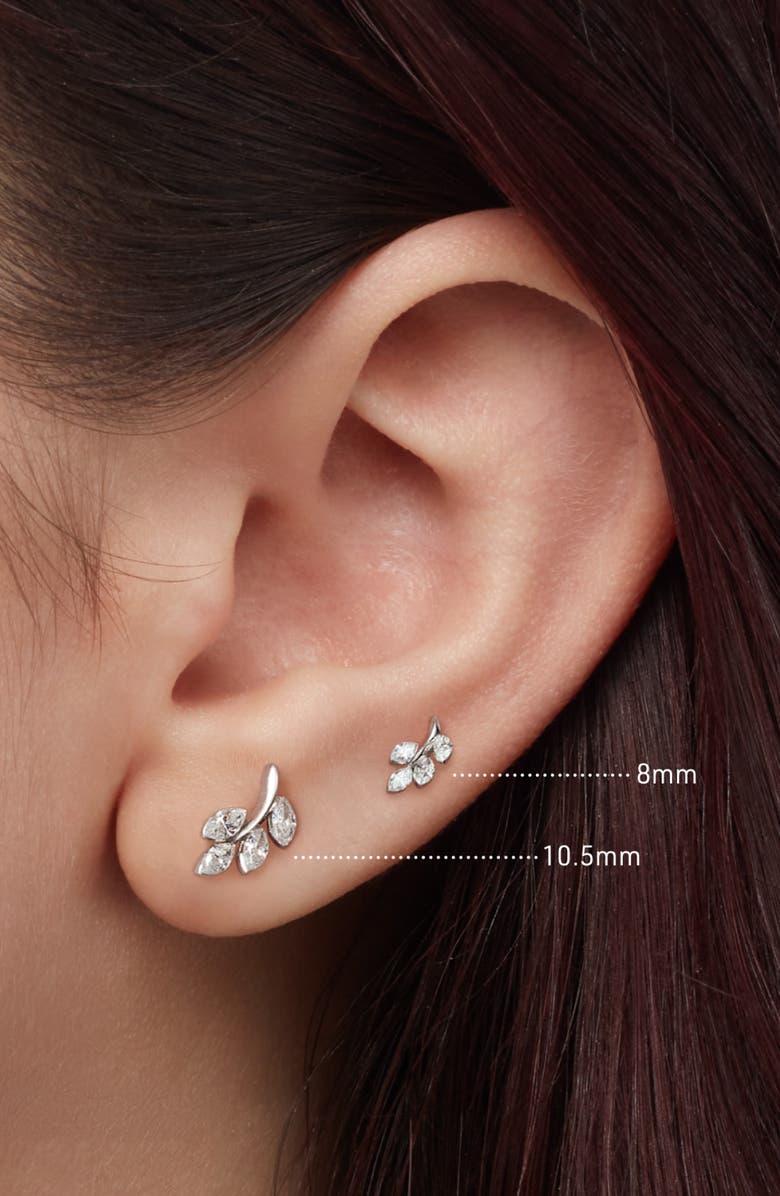 MARIA TASH Diamond Vine Single Threaded Stud Earring, Alternate, color, White Gold