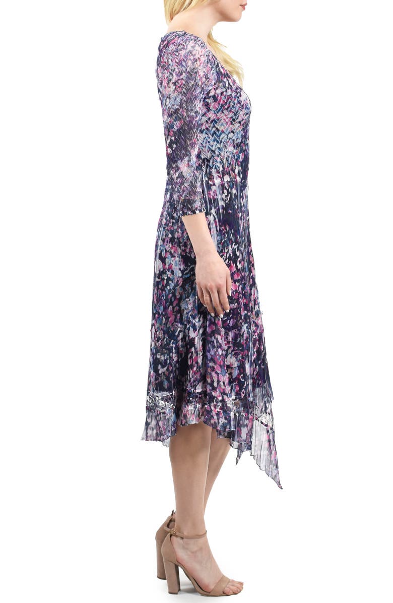 Komarov Handkerchief Hem Chiffon Cocktail Dress, Alternate, color,