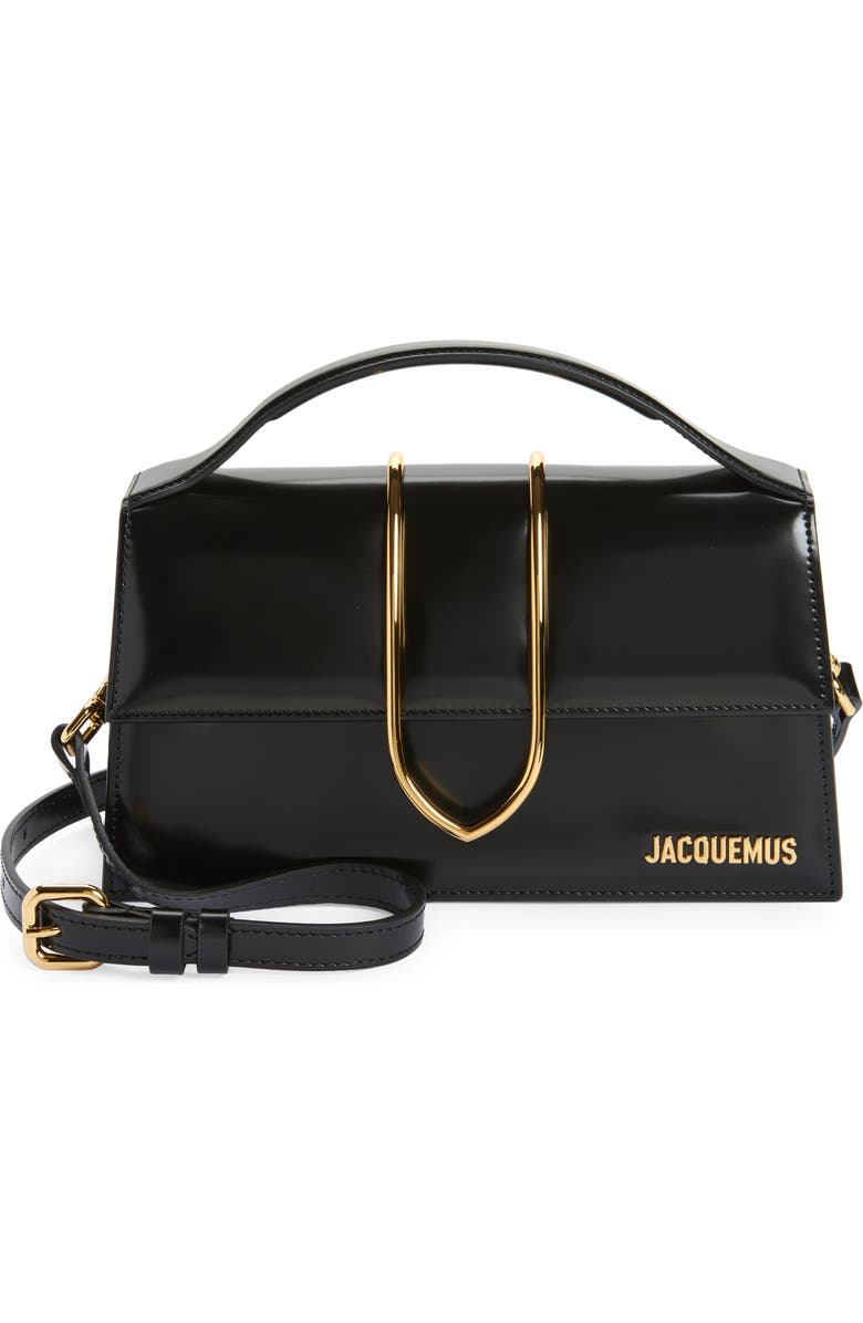 Jacquemus Le Grand Bambino Leather Shoulder Bag, Main, color, Black 990