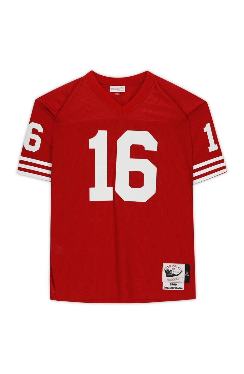 FANATICS AUTHENTIC Joe Montana San Francisco 49ers Autographed Mitchell & Ness Red Authentic Jersey with ''HOF 2000'' Inscription, Alternate, color, 