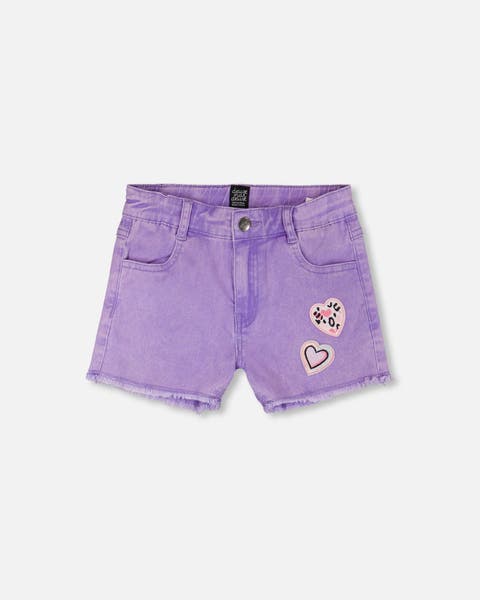 Heart Embroidery Denim Shorts (Toddler, Little Kid & Big Kid)