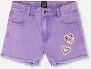 Deux par Deux Heart Embroidery Denim Shorts
