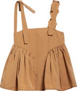 Cecilie Bahnsen Onyx Floral Appliqué Nylon Ripstop Top