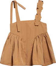 Cecilie Bahnsen Onyx Floral Appliqué Nylon Ripstop Top