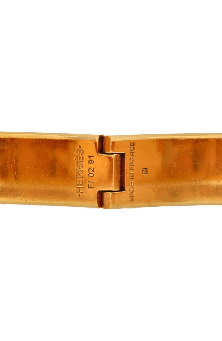 Pre-Owned Hermes Clic H Bracelet Enamel Narrow, Alternate, color, Gold