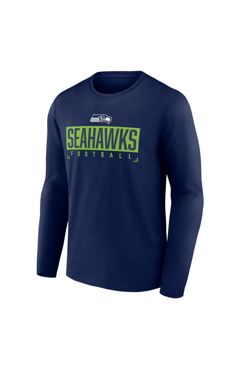 FANATICS Men's Fanatics Branded Navy Seattle Seahawks Big & Tall Wordmark Long Sleeve T-Shirt, Alternate, color, 