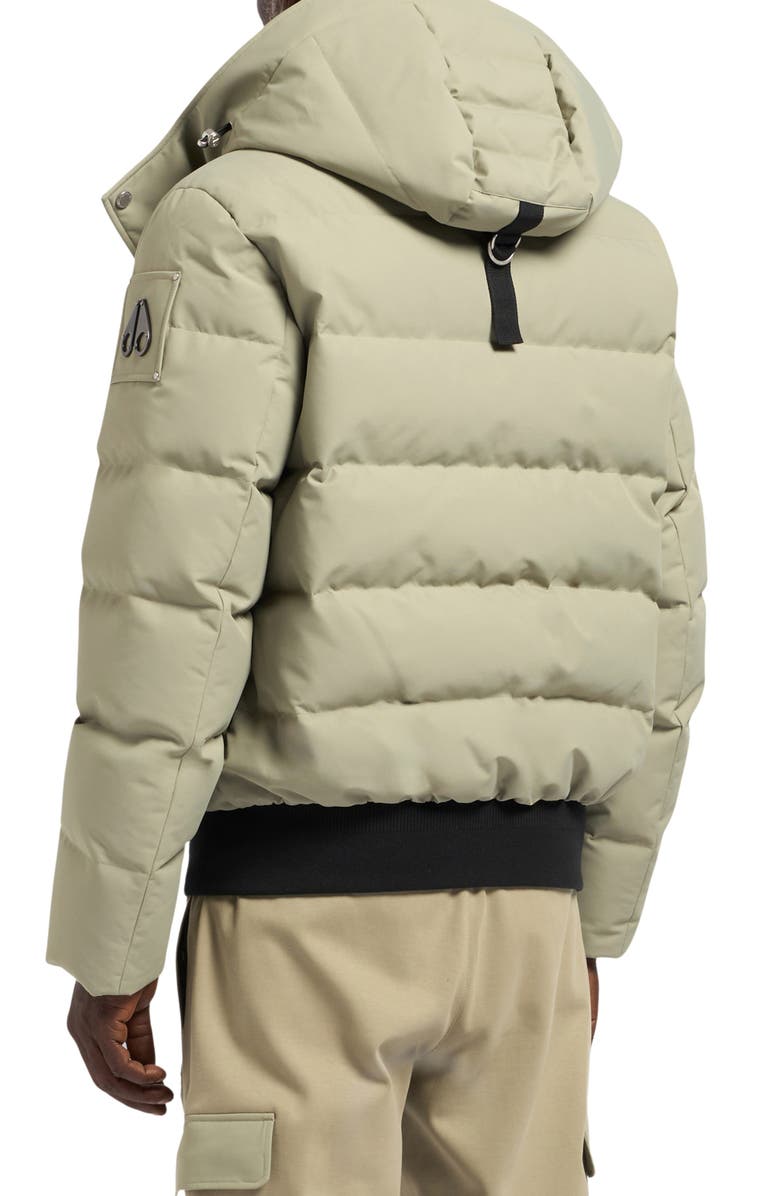 Moose Knuckles Cloud Down Puffer Bomber Jacket with Removable Hood, Alternate, color, Sage