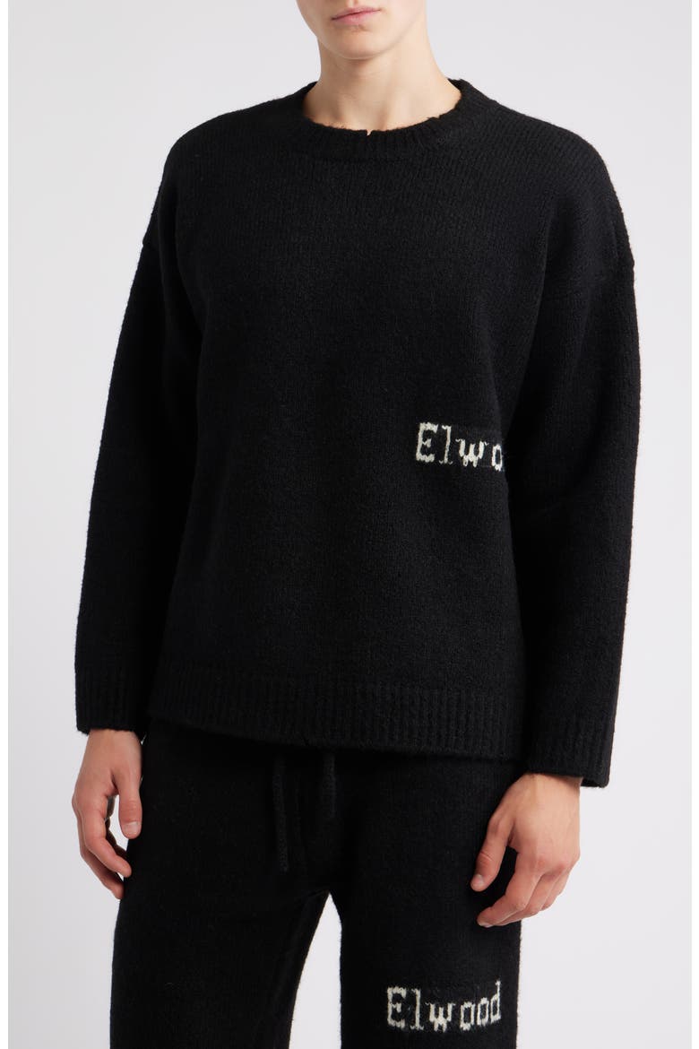 Oversize Crewneck Sweater, Main, color, BLACK