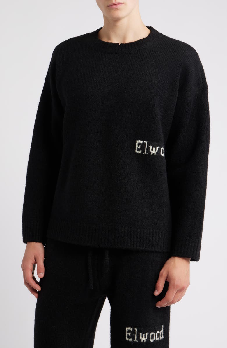 Elwood Oversize Crewneck Sweater, Main, color, Black