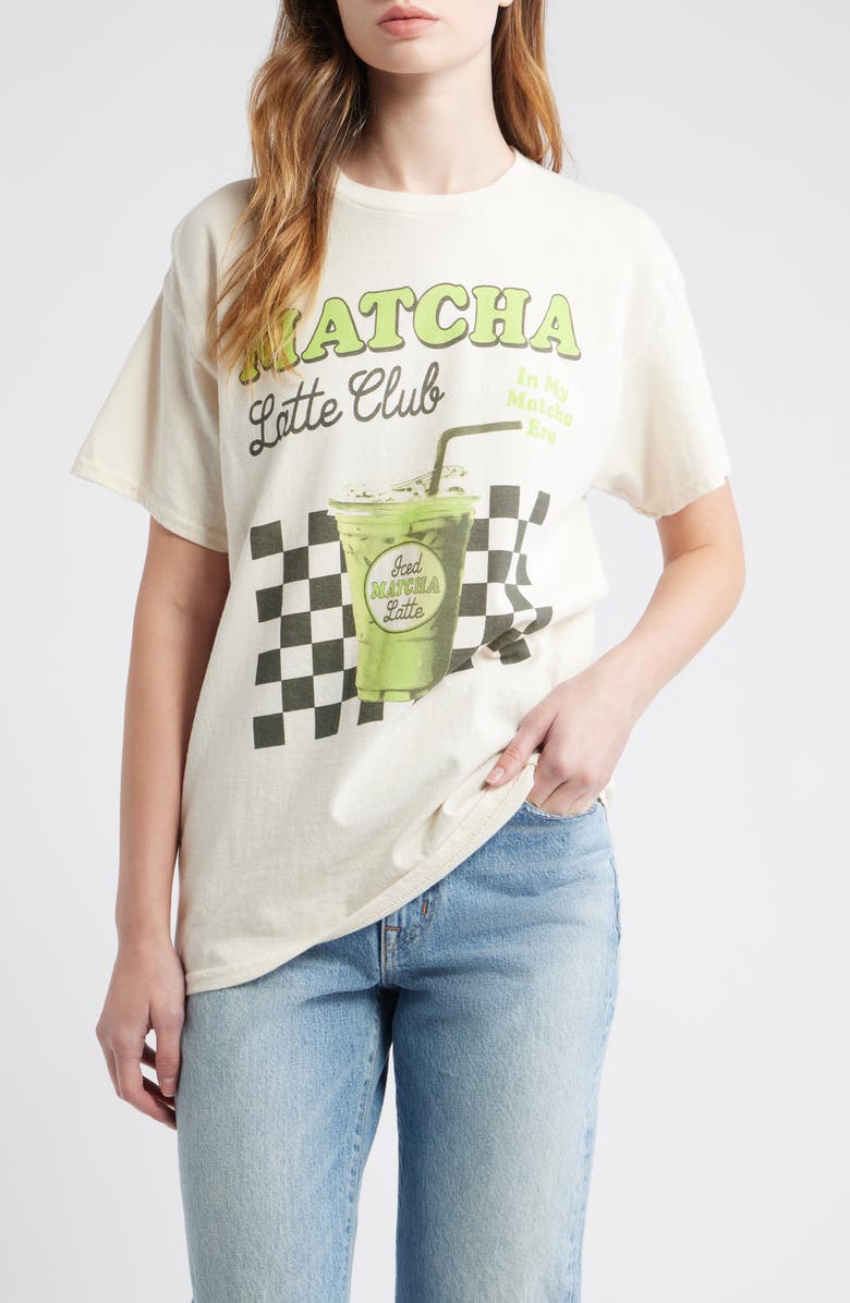 Vinyl Icons Matcha Latte T-Shirt, Main, color, Marshmallow