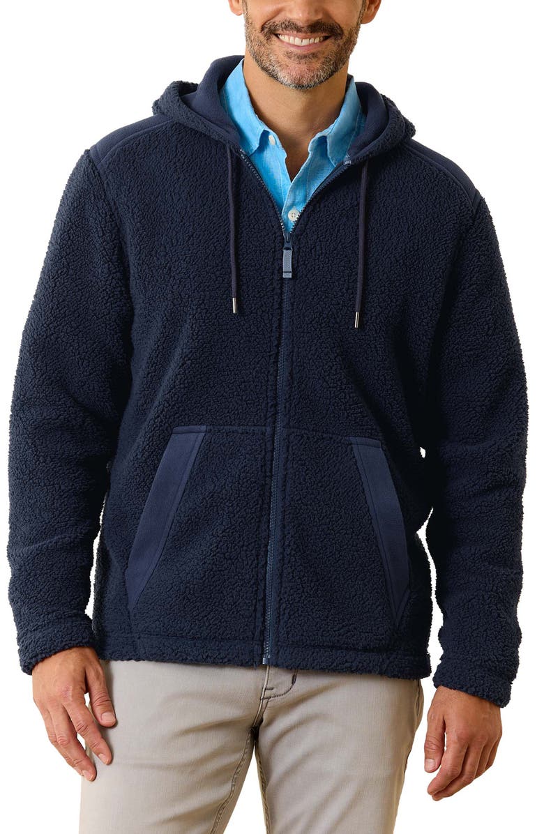 Tommy Bahama Anchor Bay Faux Shearling Zip Hoodie, Main, color,