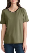 Jones New York Button Placket Shoulder T-Shirt