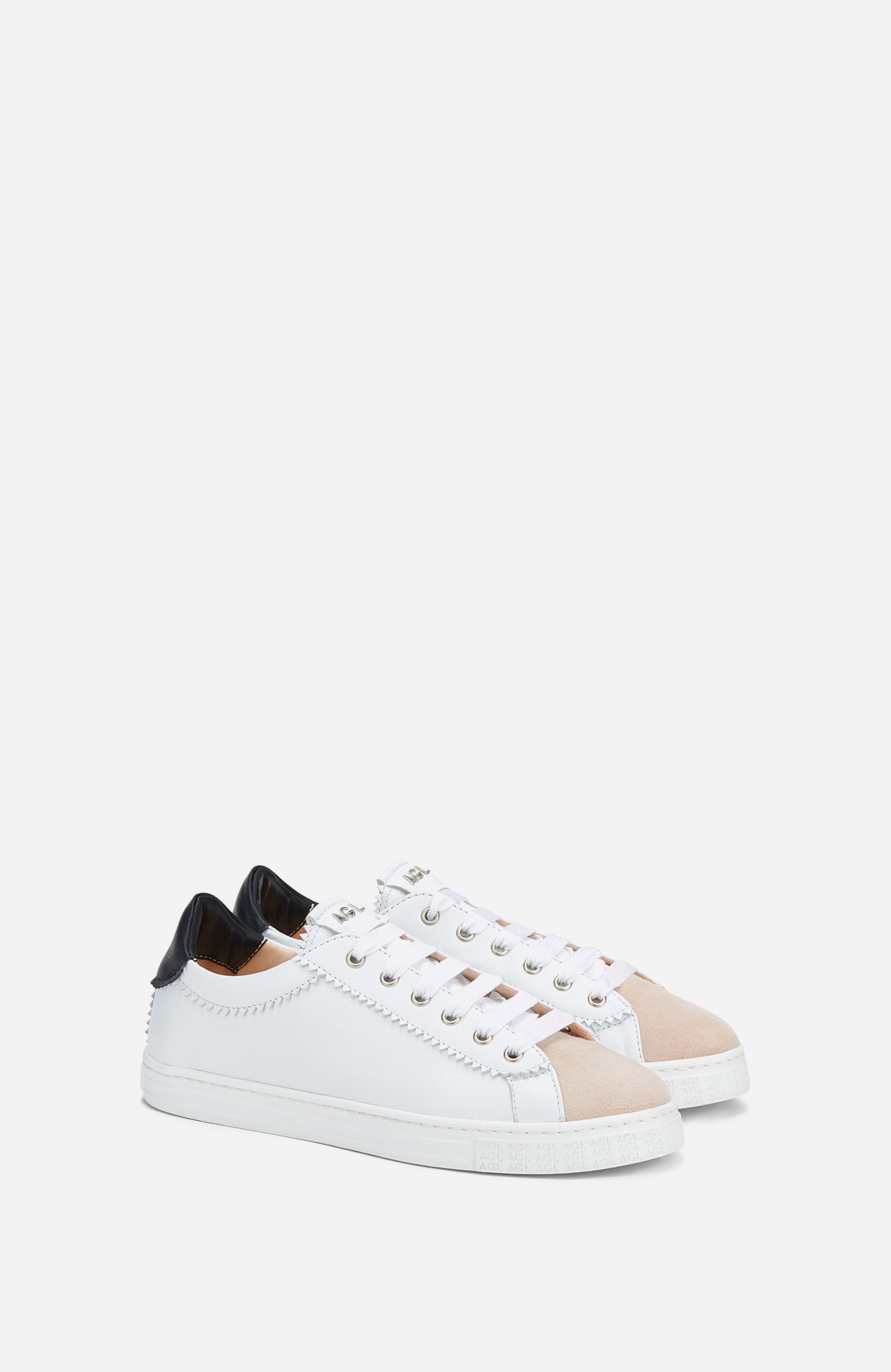 AGL Sade Feminine Sneaker, Alternate, color, White-Powder Pink-Black