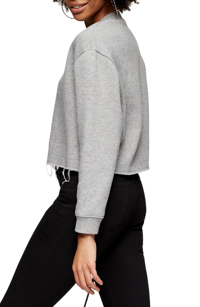 Topshop Crewneck Crop Sweatshirt, Alternate, color,