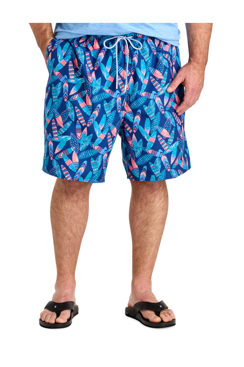 Big & Tall Gone Surfin Swim Trunks, Main, color, BLUE MULTI