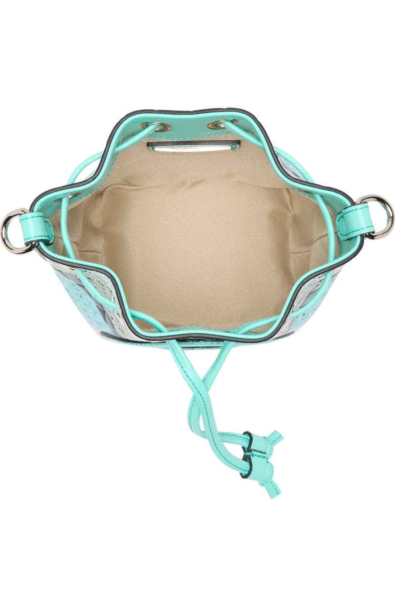 VALENTINO BY MARIO VALENTINO Jules Tresse Leather Bucket Bag, Alternate, color, Bermuda Green