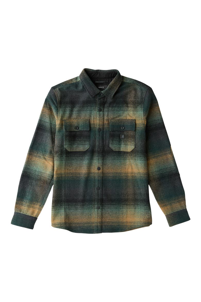 Nordsman Plaid Flannel Snap-Up Overshirt, Main, color, FOREST