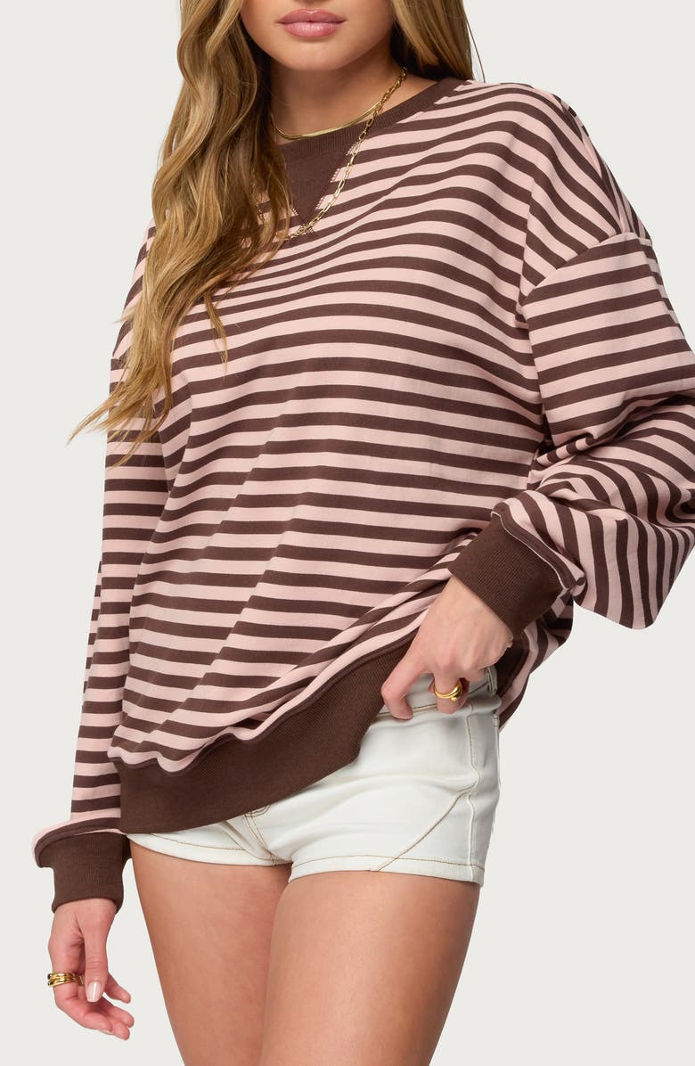 EDIKTED Onda Stripe Oversize Sweatshirt, Alternate, color,