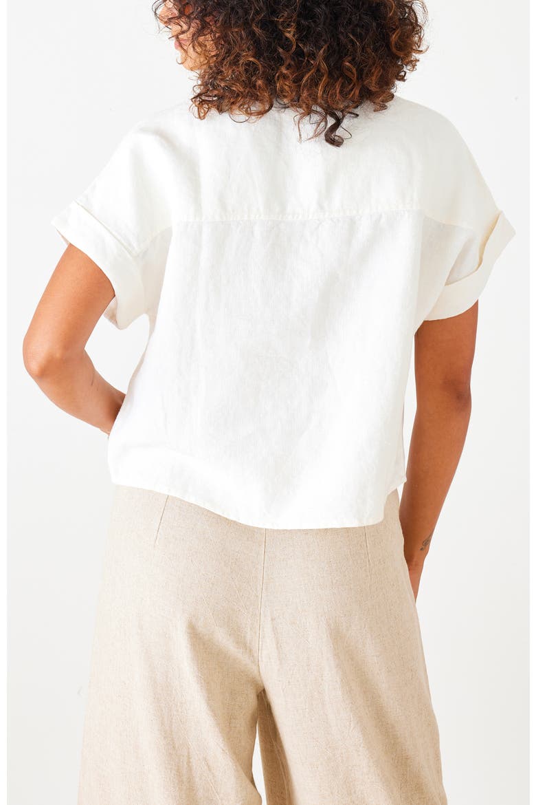 Hadley Boxy Linen Top, Alternate, color, Crème