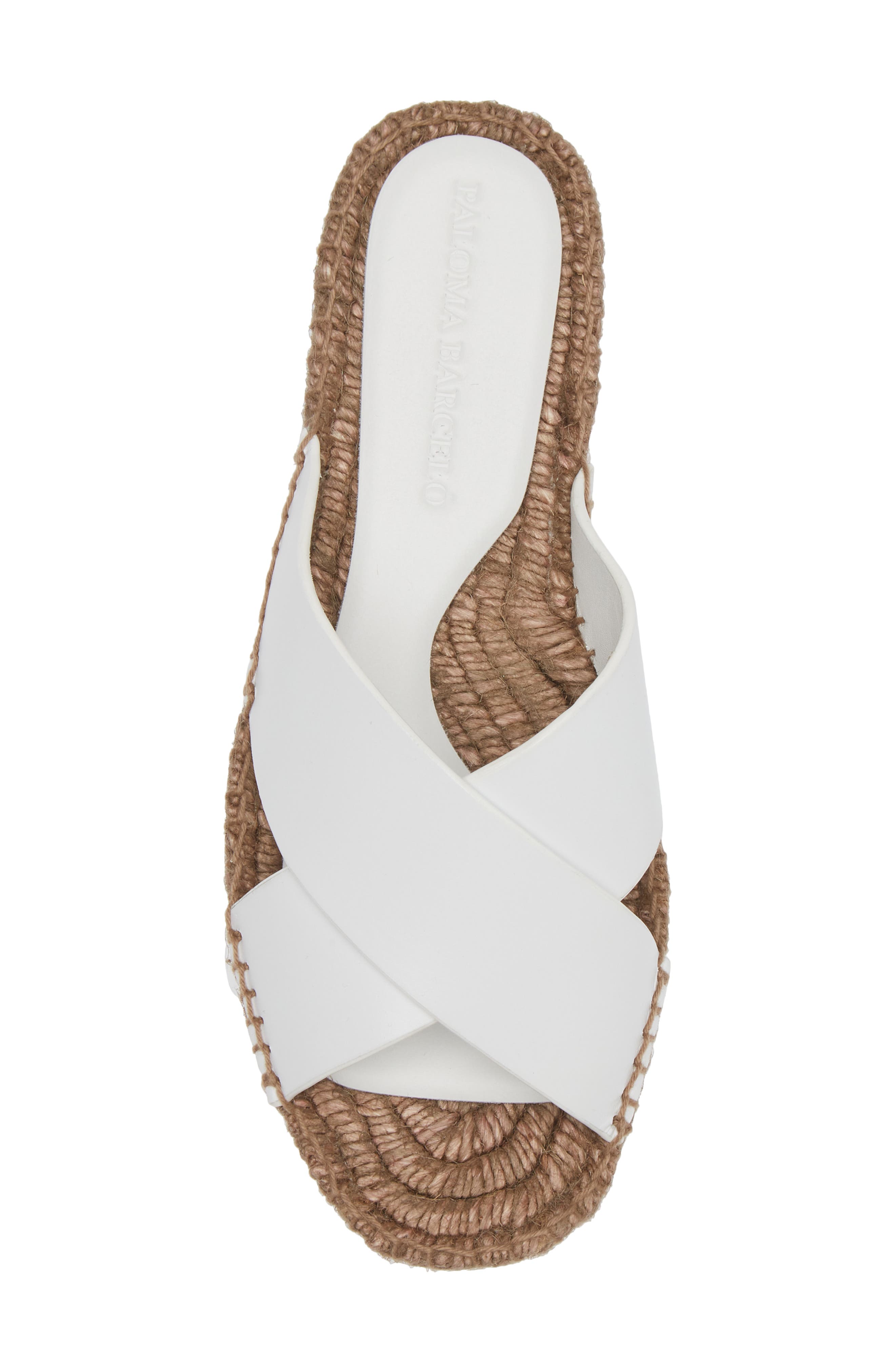 Paloma Barcelo Norma Espadrille Platform Slide Sandal, Alternate, color, White