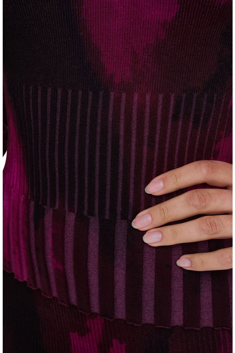 L/S PRINTED MIX RIB SWEATER, Alternate, color, RASPBRRY H