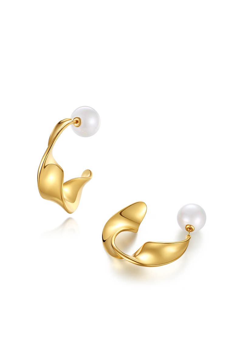 Classicharms Chunky Wave Hoop Earrings, Main, color, Gold
