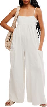 Free People FP Movement Hot Shot Strappy Stretch Cotton Jumpsuit