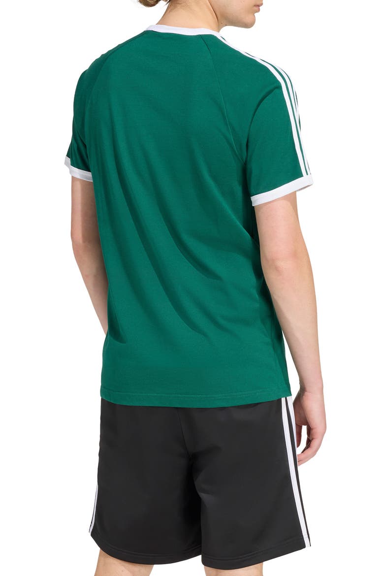 3-Stripes Cotton T-Shirt, Alternate, color, COLLEGIATE GREEN