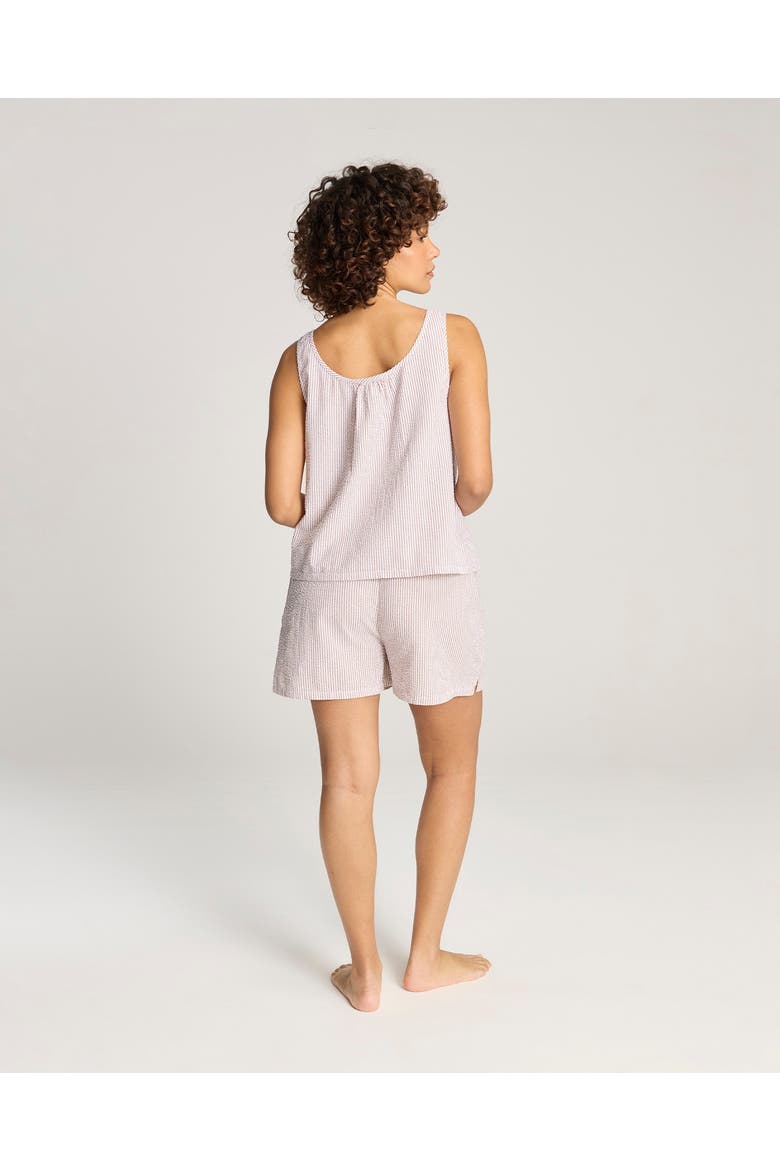The Seersucker Button Cami Top, Alternate, color, Mocha Stripe