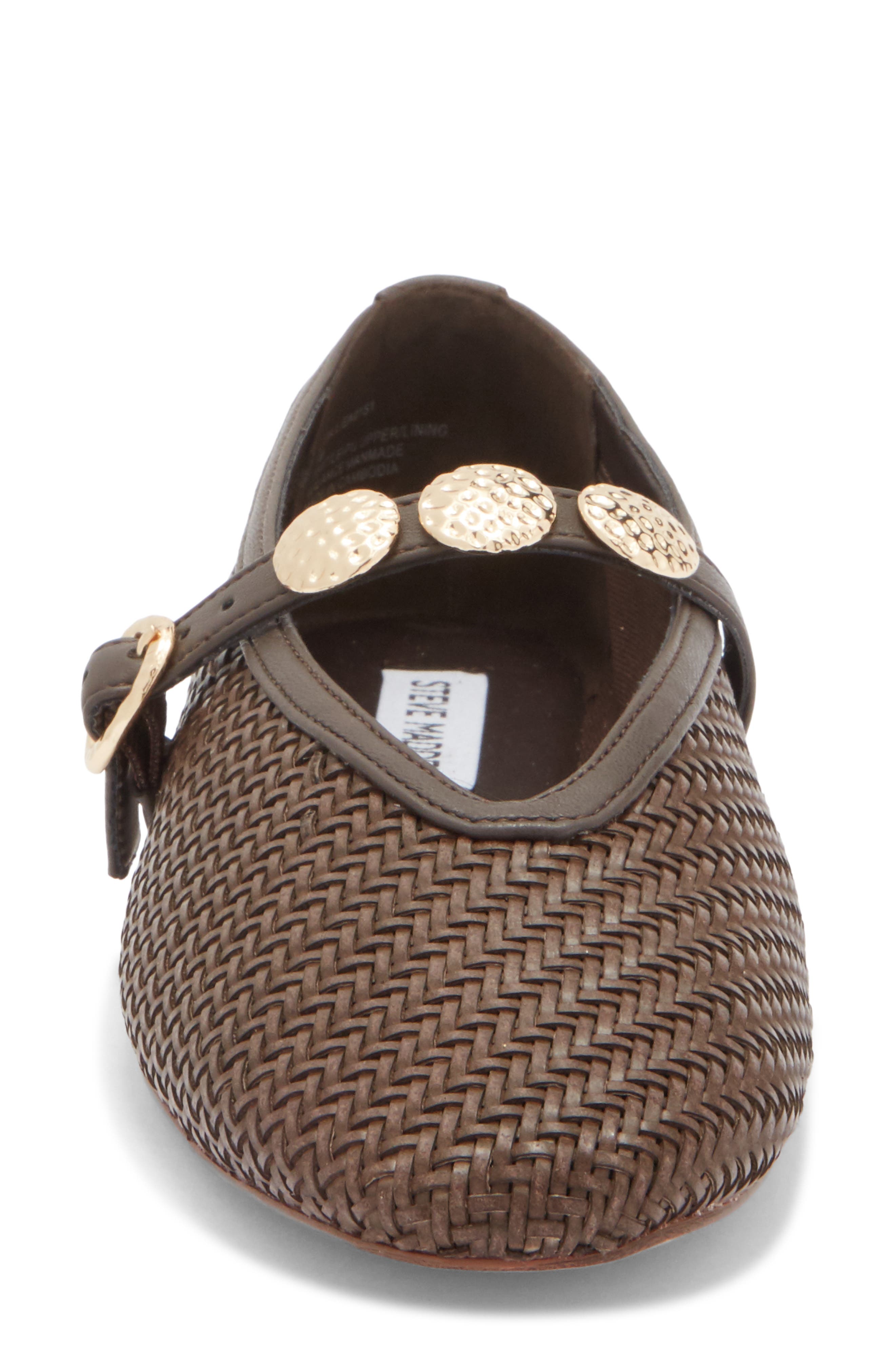 Steve Madden Leia Woven Flat, Alternate, color, Brown