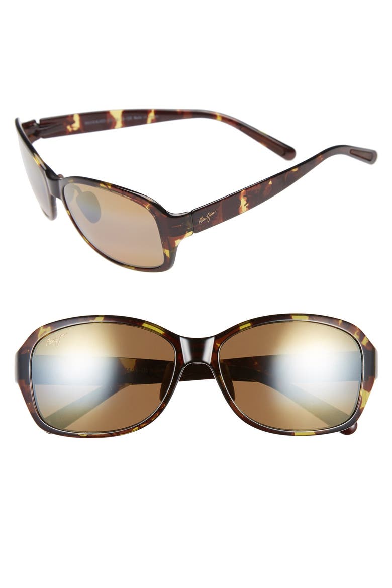Koki Beach 56mm PolarizedPlus2® Sunglasses, Main, color, OLIVE TORTOISE/ HCL BRONZE