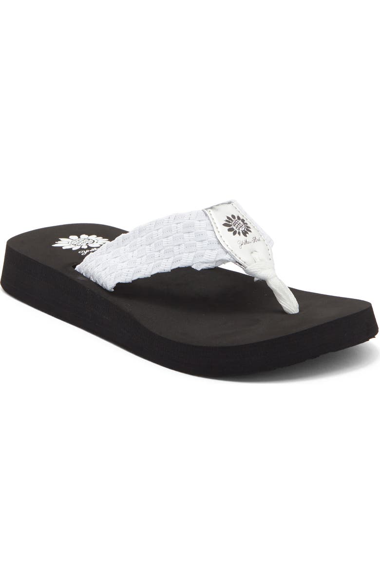 Yellow Box Premium Soleil Flip Flop Sandal, Main, color, White Silver