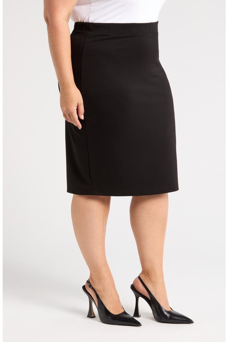 Danube Stretch Ponte Skirt, Alternate, color, BLACK