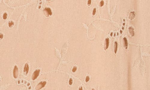 Boho Me Eyelet Long Sleeve Button-down Swim Cover-up In Sand