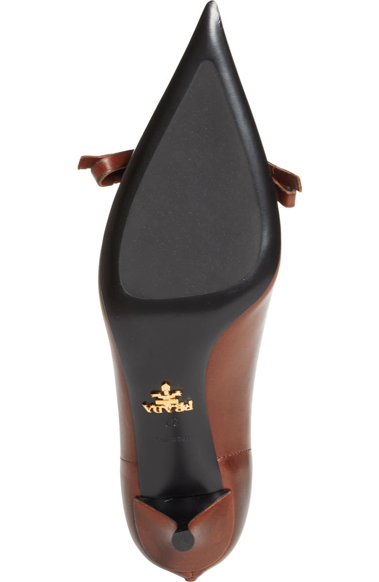 Prada Exposed Seam Kitten Heel Pump, Alternate, color, Cacao