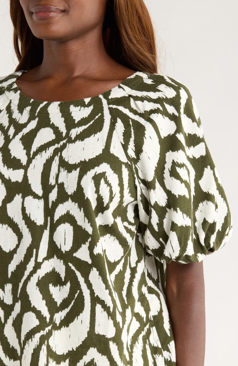 Tommy Bahama Inlet Ikat Print Linen Blend Top, Alternate, color, Palm Verde