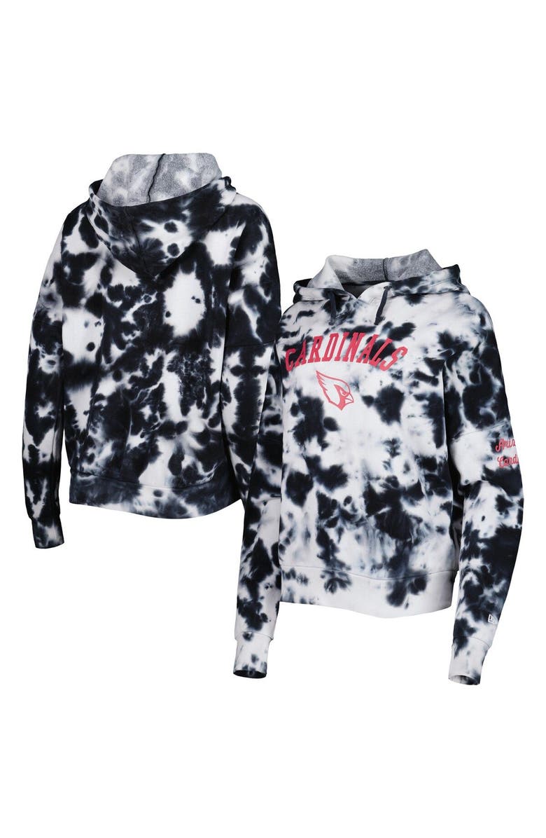 New Era Women's New Era Black Arizona Cardinals Cloud Dye Fleece Pullover Hoodie, Main, color, Black