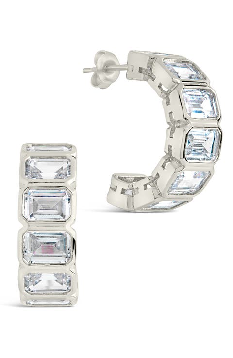 Nyssa Baguette Cubic Zirconia Hoop Earrings