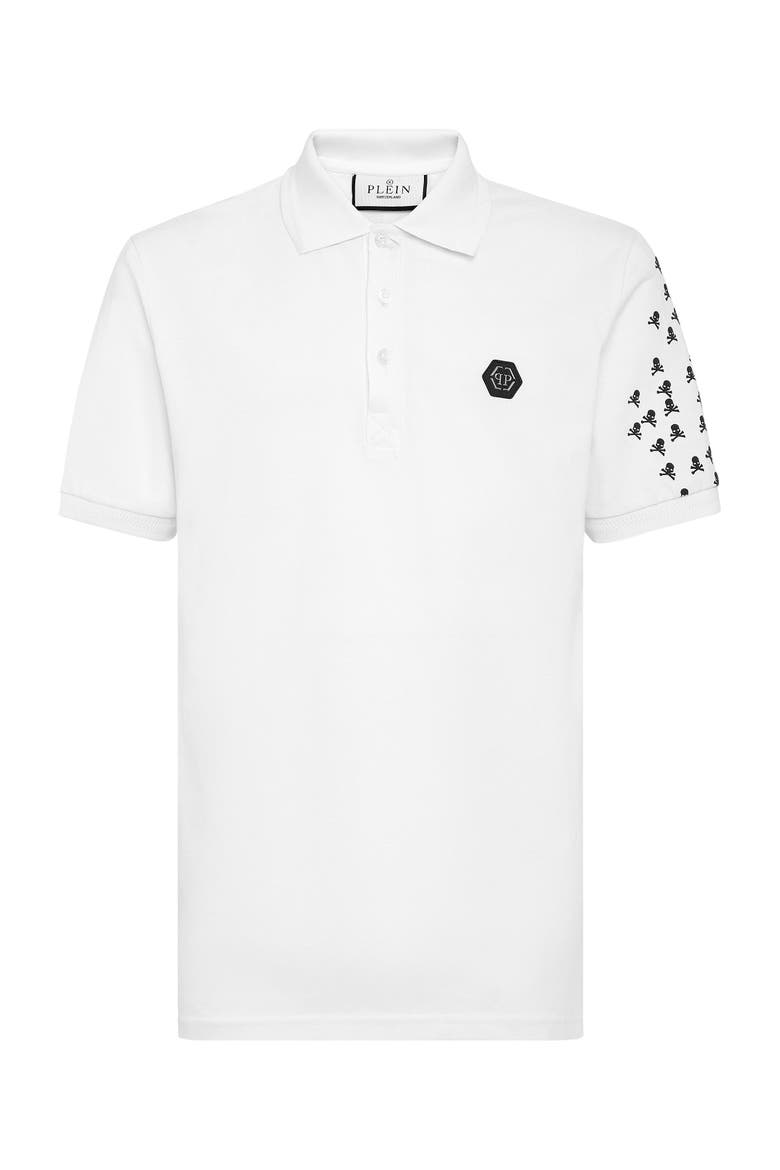 Slim Fit Polo Shirt Ss Skull&Amp;Bones Men, Alternate, color, white