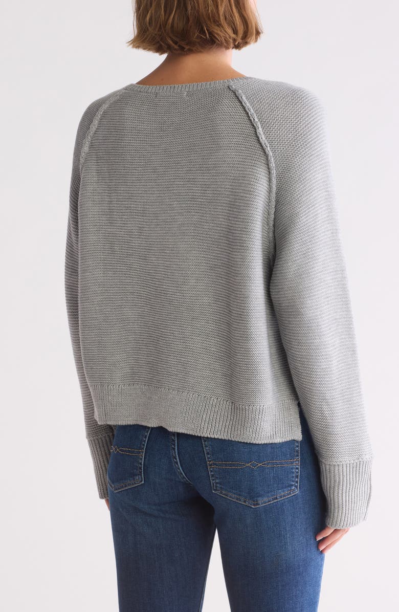 Adrianna Papell Exposed Seam Sweater, Alternate, color, Heather Grey