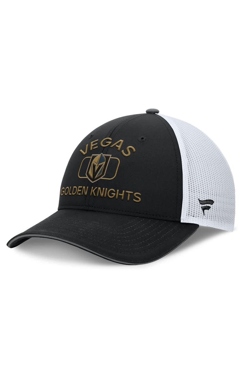 FANATICS Men's Fanatics Black/White Vegas Golden Knights Authentic Pro Rink Trucker Hat, Main, color, Black