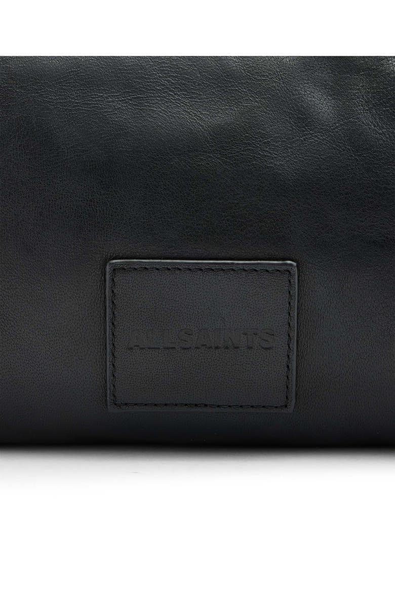 AllSaints Kobe Leather Dopp Kit, Alternate, color, Black