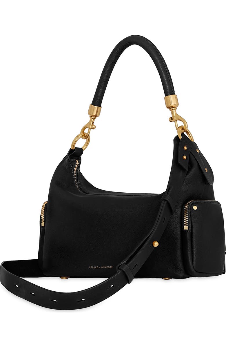 Rebecca Minkoff Mab Leather Shoulder Bag, Alternate, color, Black